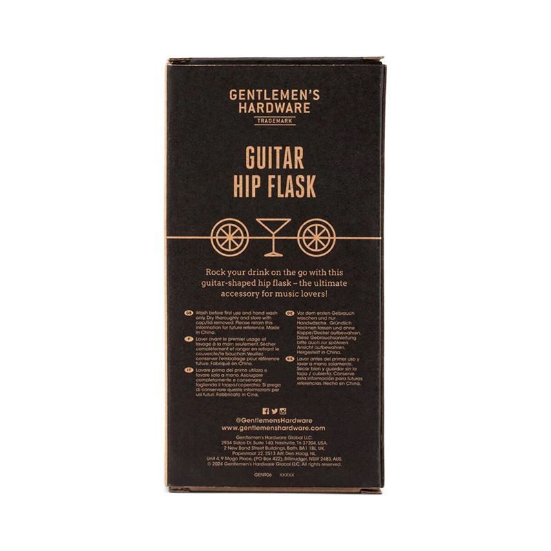 Gentlemens Hardware Guitar Hip Flask side view