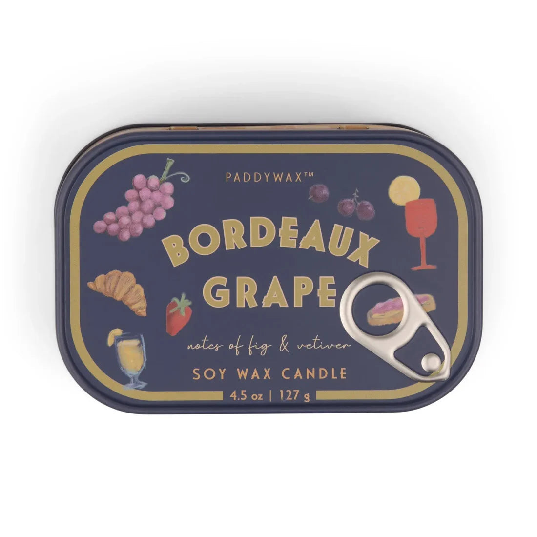 Bordeaux Grape Bistro Printed Tin Candle 127g