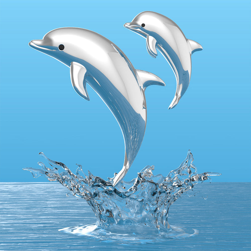 Metalmorphose Dolphin Family keyring