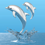 Metalmorphose Dolphin Family keyring