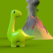 Metalmorphose Green Dinosaur keyring