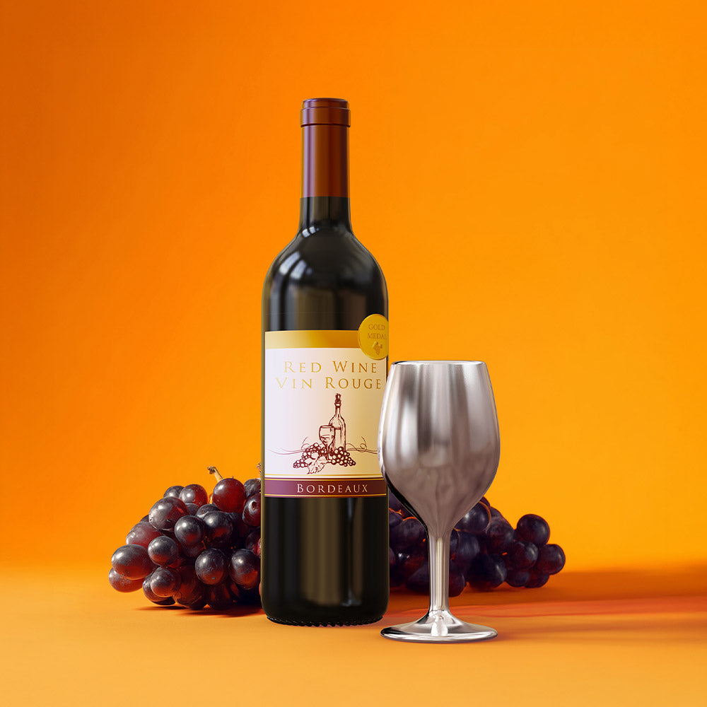 Metalmorphose Red Wine & Wine Glass keyring