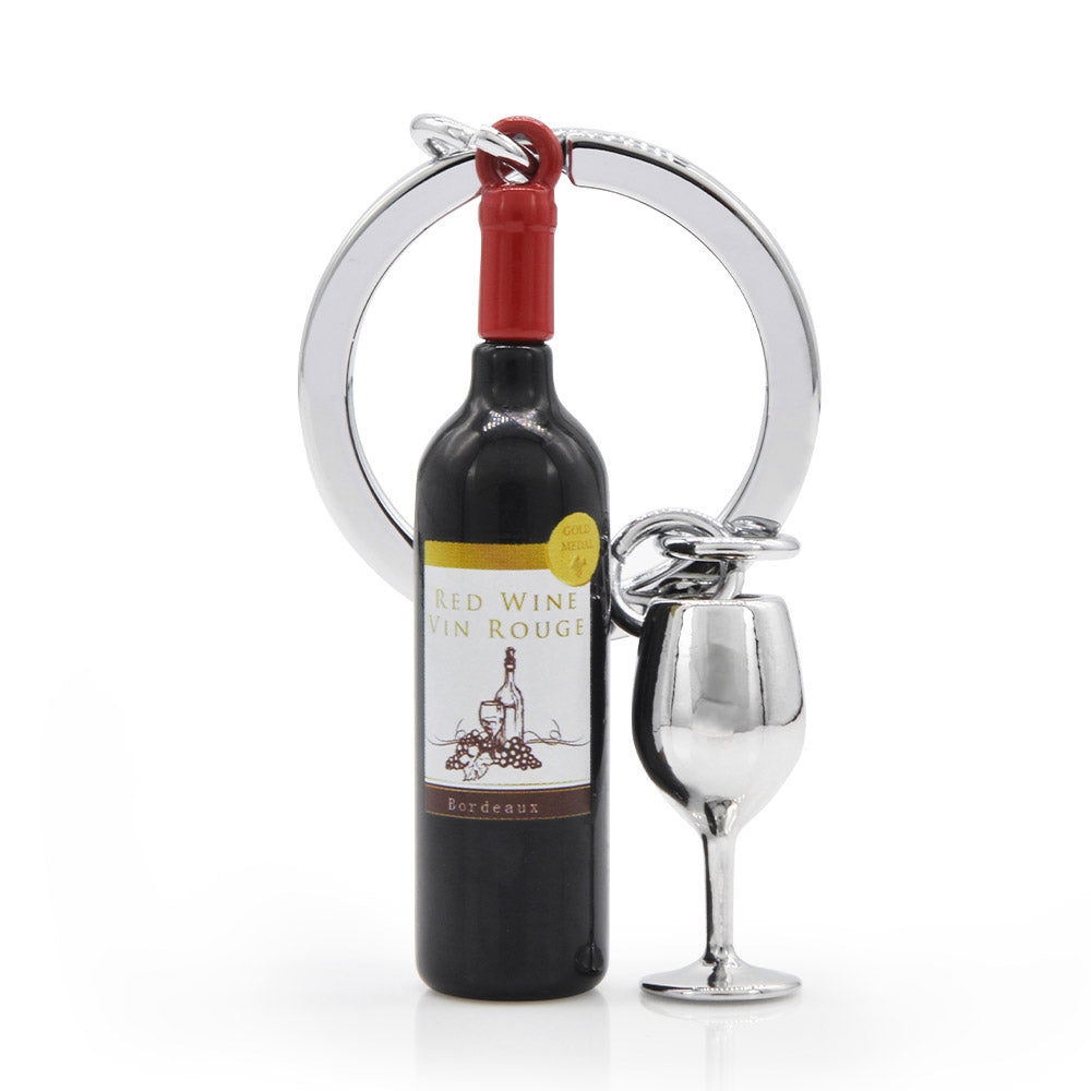 Metalmorphose Red Wine & Wine Glass keyring