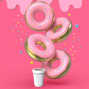 Metalmorphose Donut with Cup of Coffee keyring