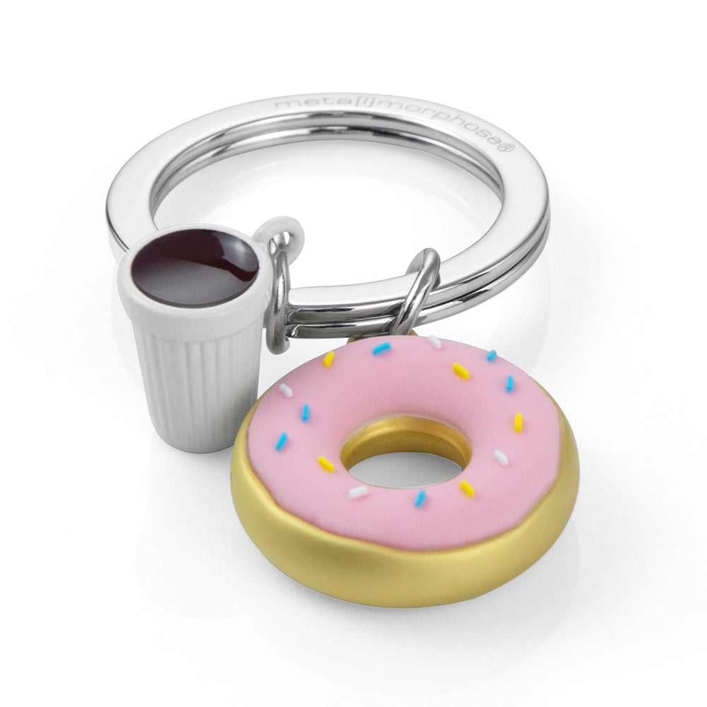 Metalmorphose Donut with Cup of Coffee keyring