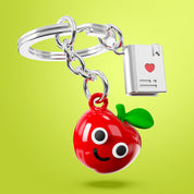 Metalmorphose Apple & Book Teacher keyring