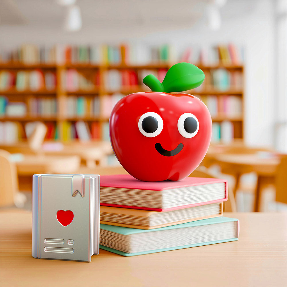 Metalmorphose Apple & Book Teacher keyring
