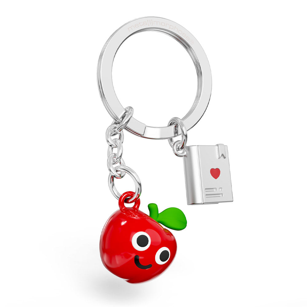 Metalmorphose Apple & Book Teacher keyring