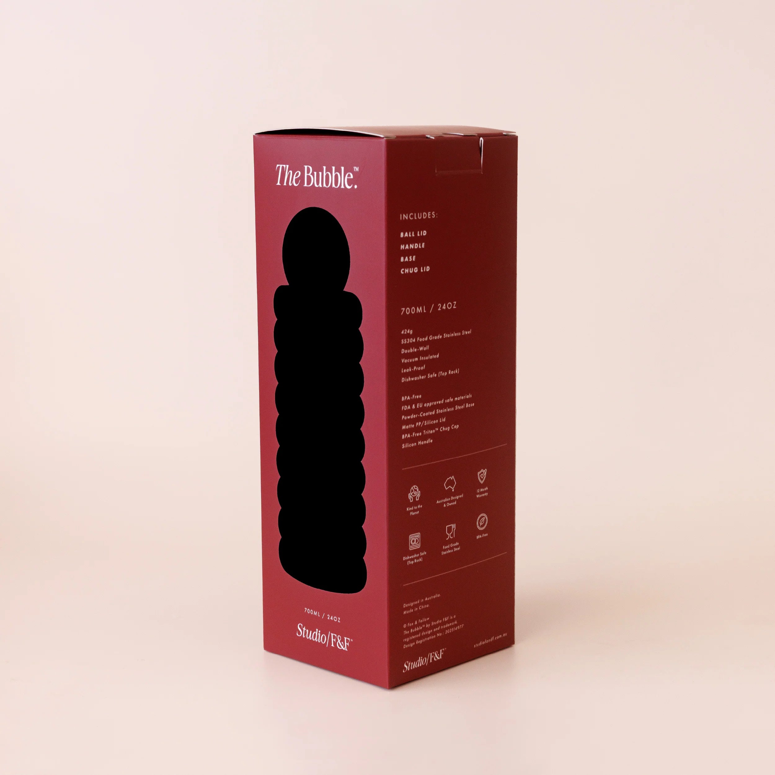 The Bubble - Cherry - Reusable Water Bottle 700mL