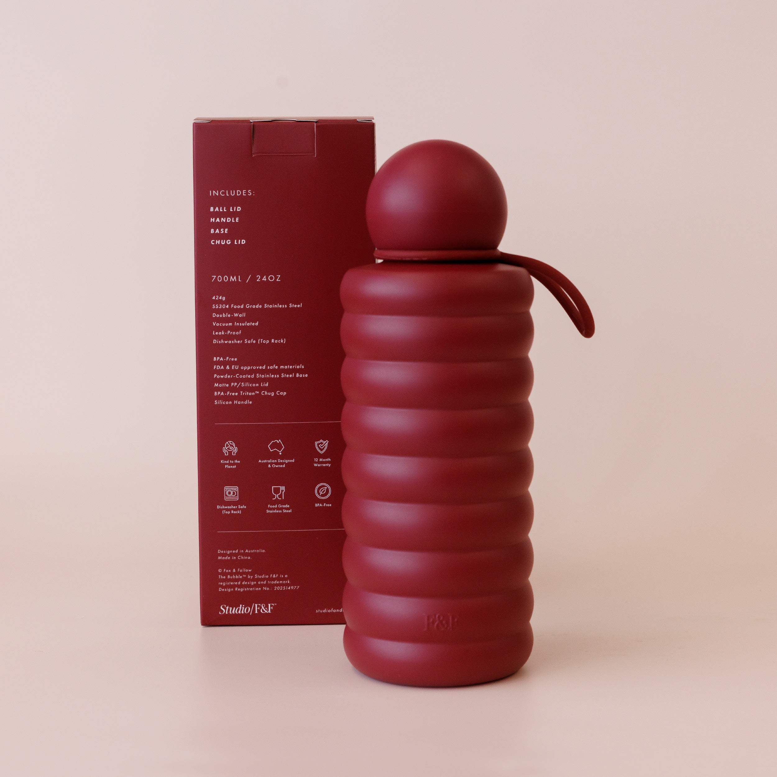 The Bubble - Cherry - Reusable Water Bottle 700mL