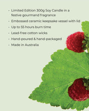 RASPBERRY & RHUBARB | 300g Soy Candle