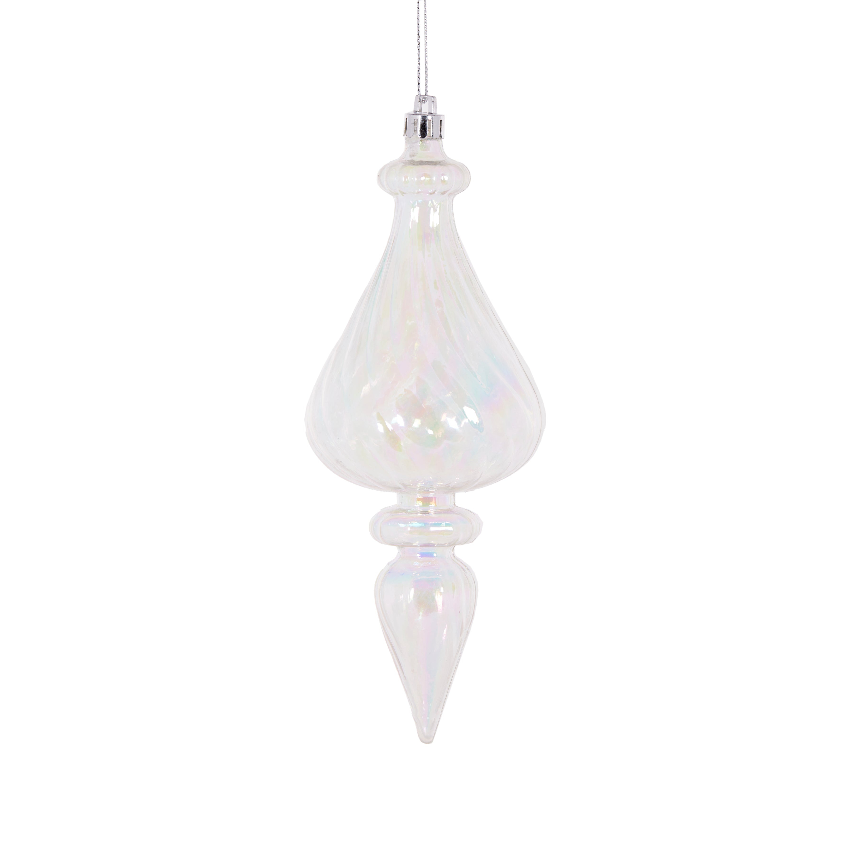 Holly & Ivy Iridescent Bulb Finial Christmas Ornament