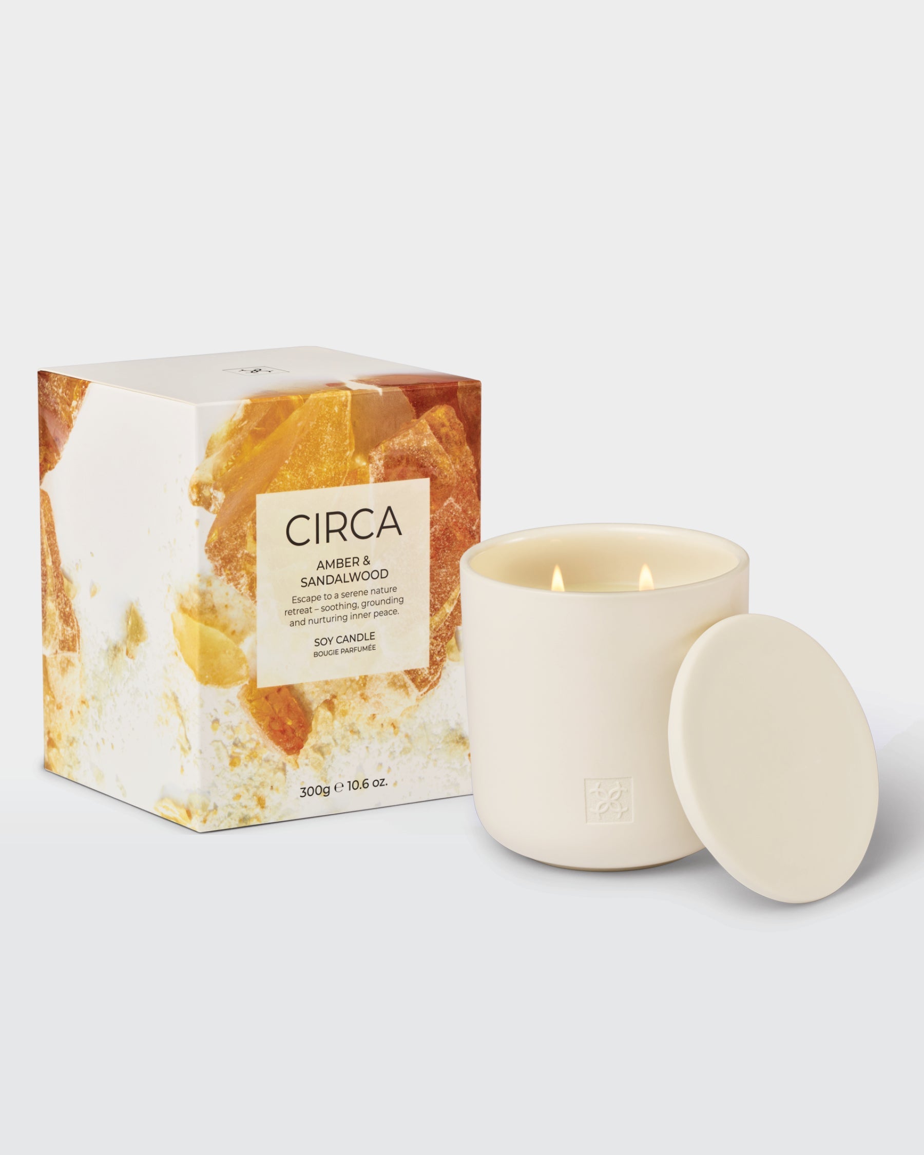 Amber & Sandalwood 300g Soy Candle