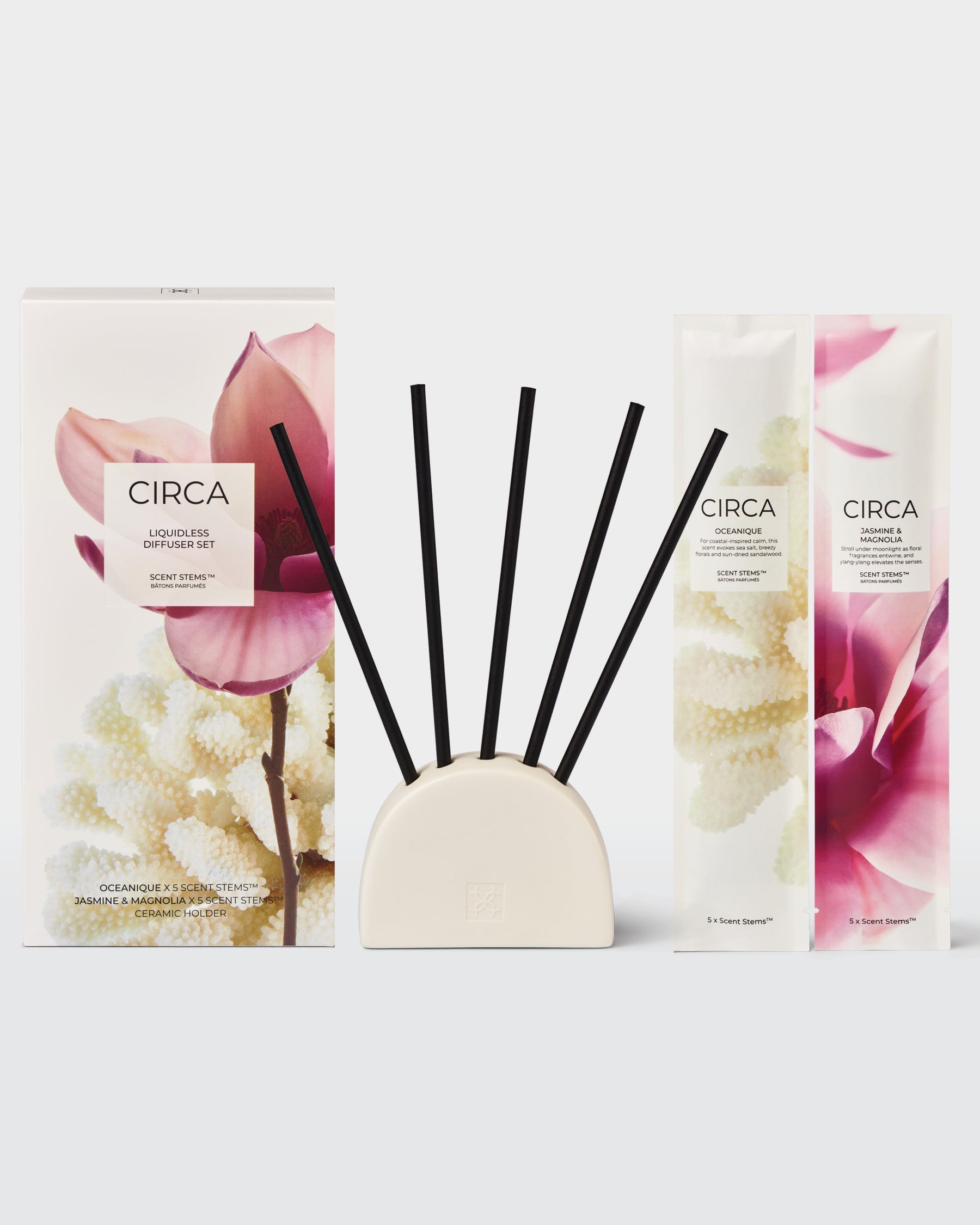 Oceanique & Jasmine and Magnolia Liquidless Diffuser Duo Set