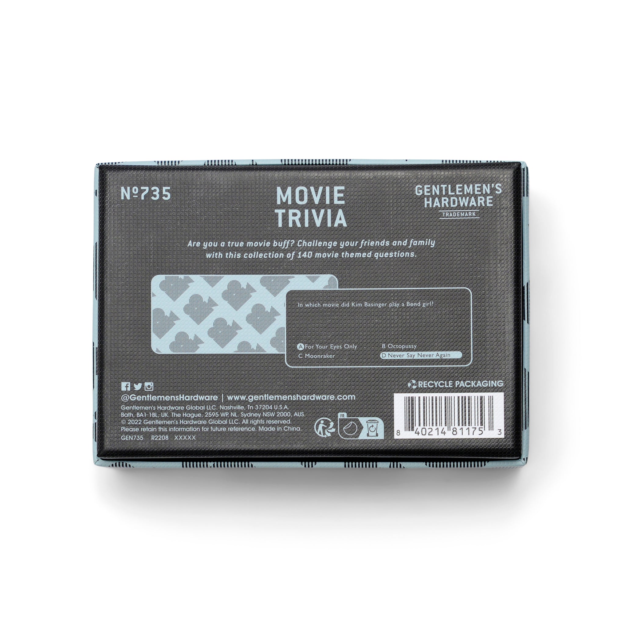 Gentlemens Hardware Movie Trivia detail