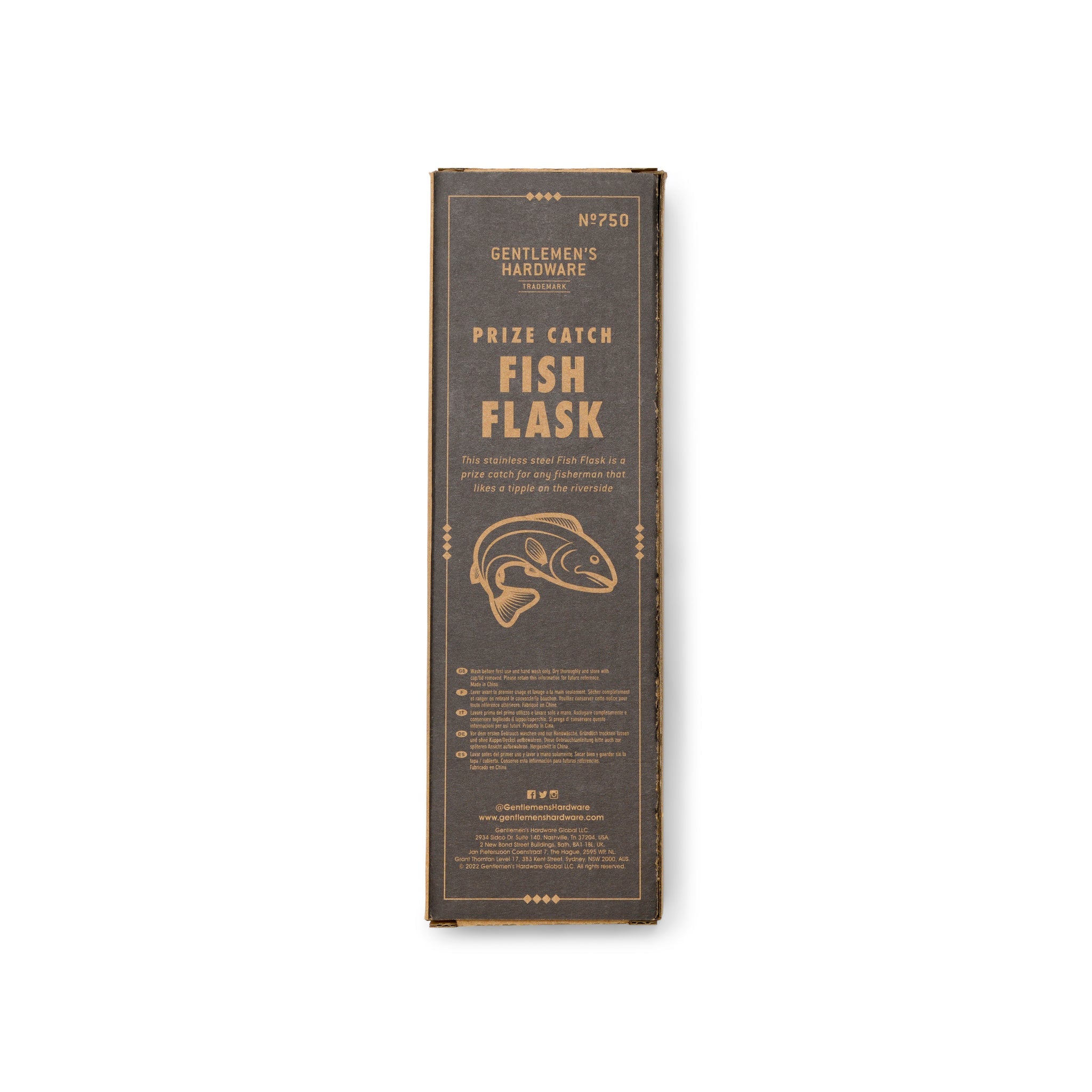 Gentlemens Hardware Fish Hip Flask detail