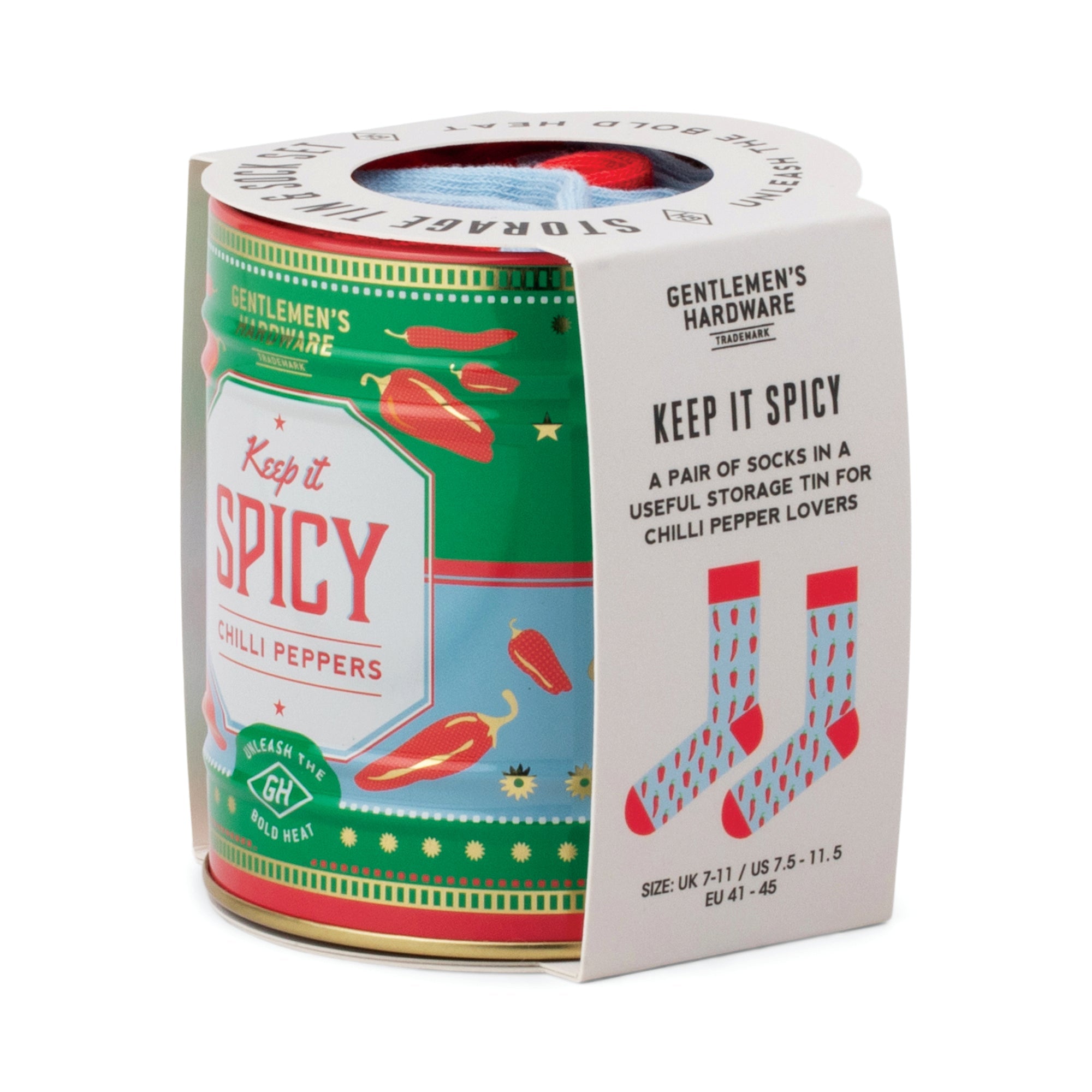 Gentlemens Hardware Socks in a Can Chillies detail
