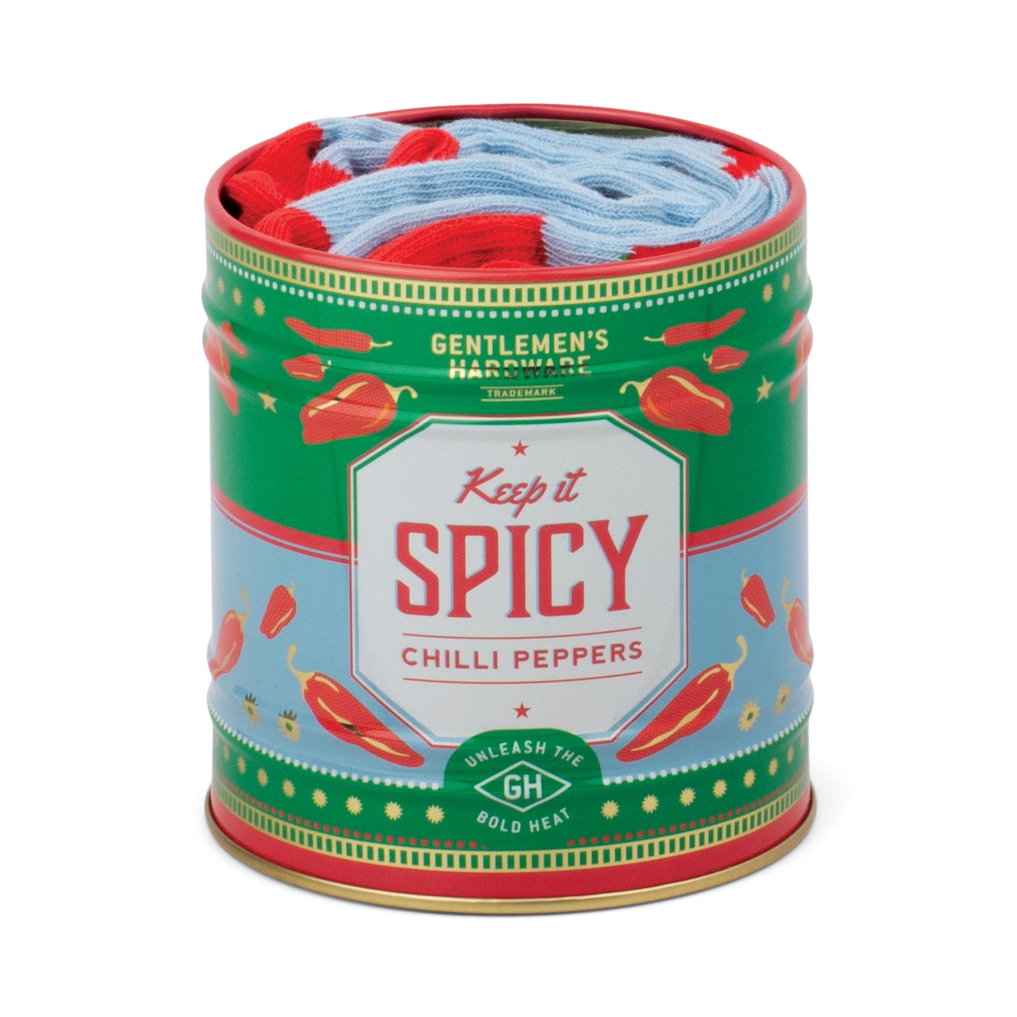 Gentlemens Hardware Socks in a Can Chillies socks