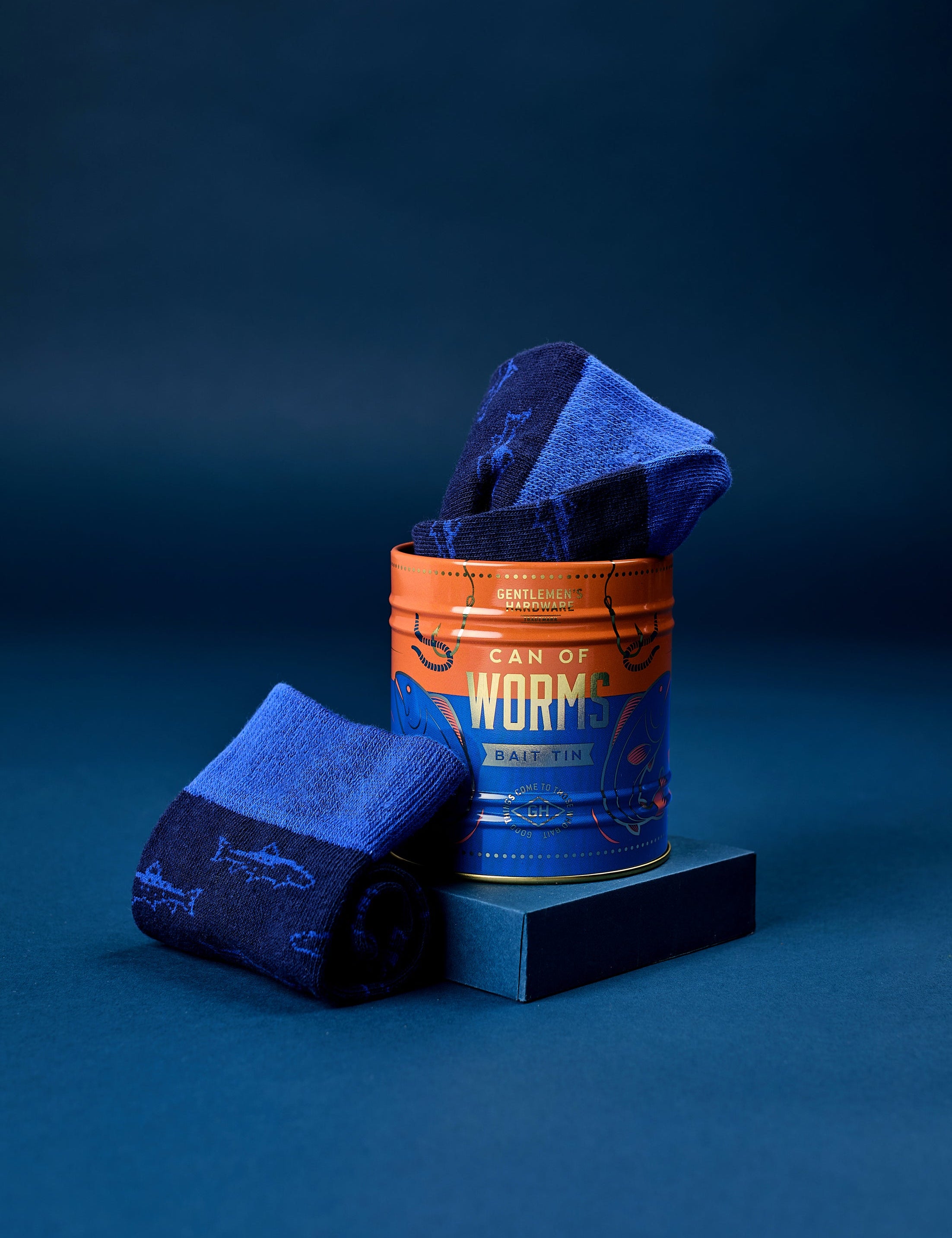 Gentlemens Hardware Socks in a Can Fishing tin