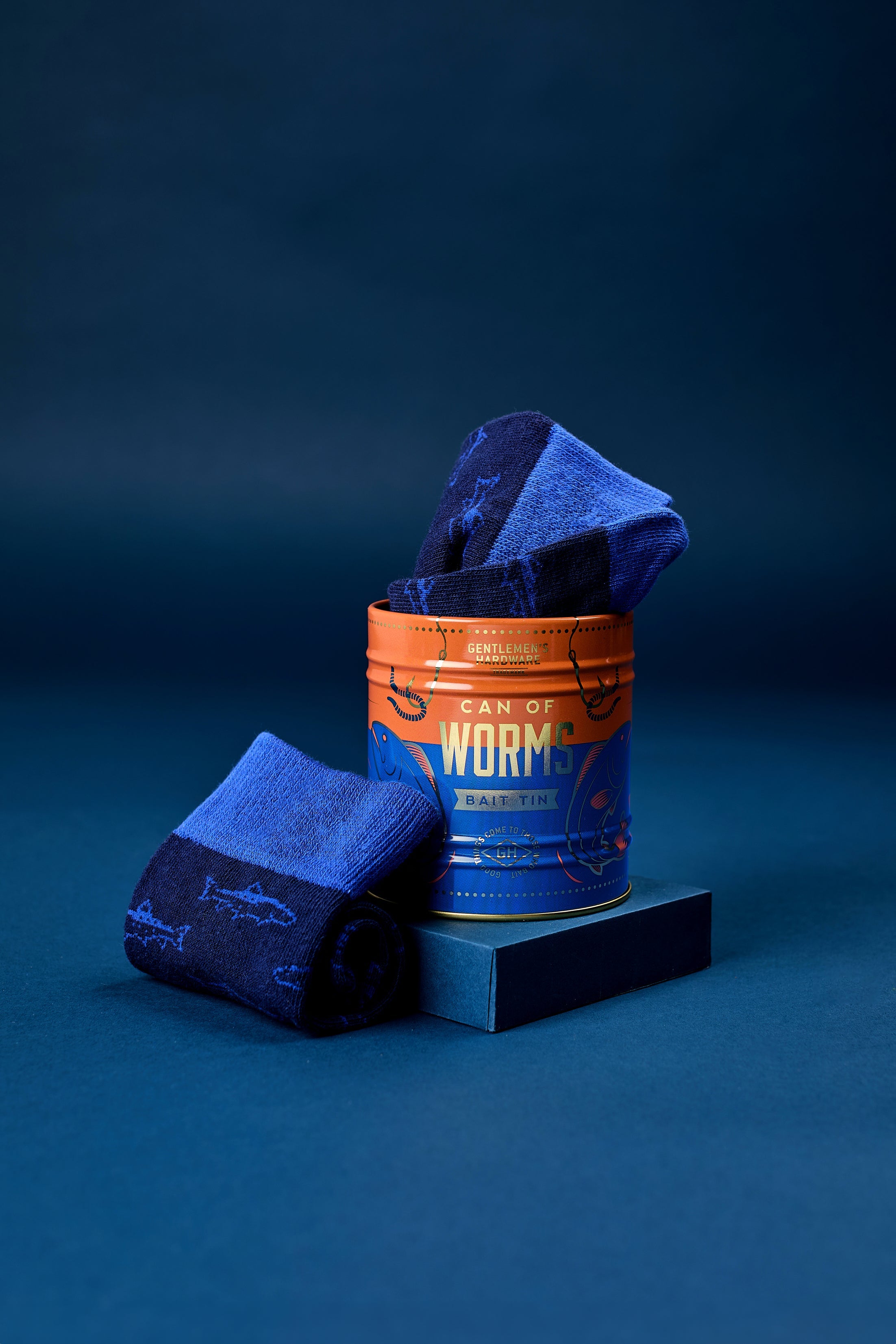 Gentlemens Hardware Socks in a Can Fishing tin