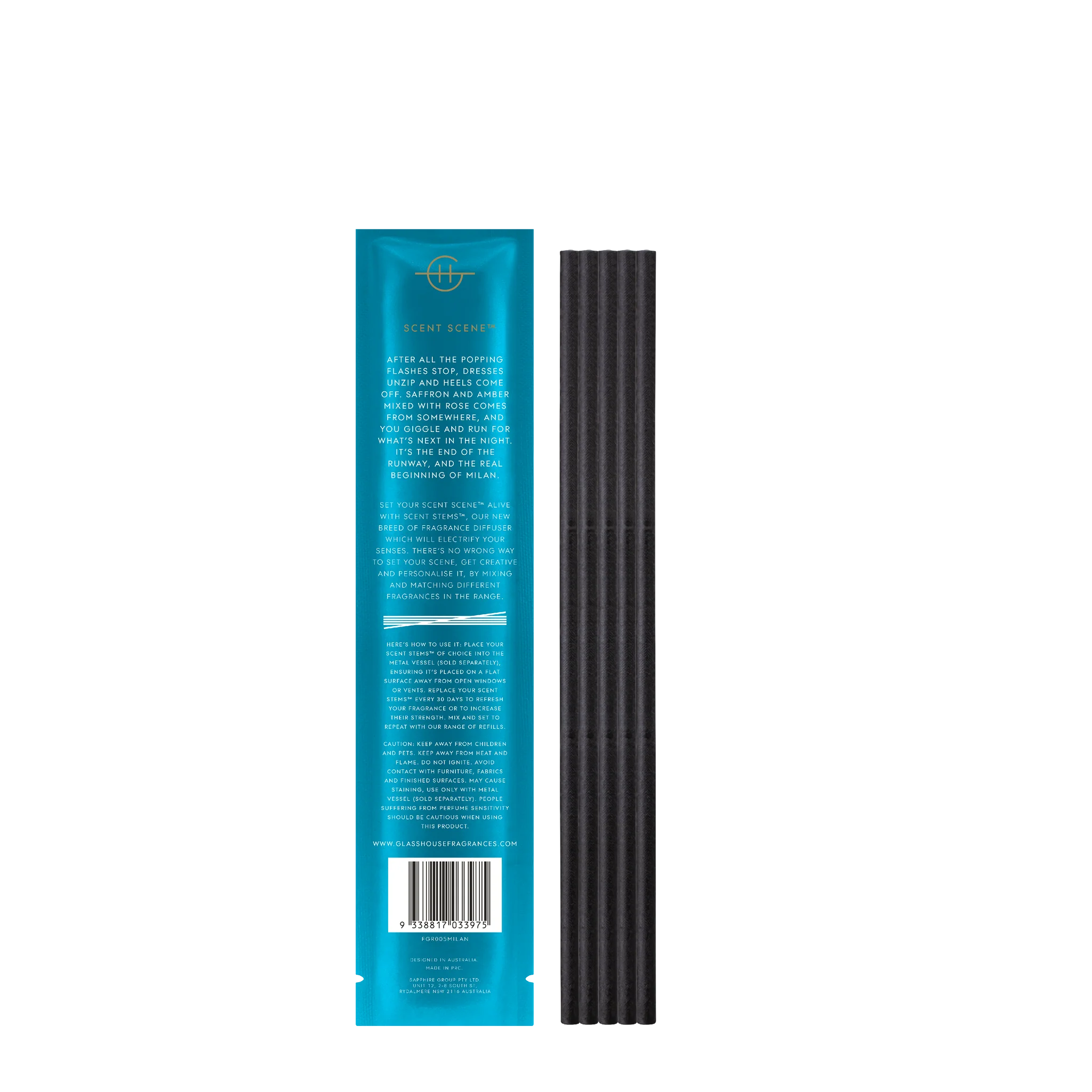 MIDNIGHT IN MILAN | Saffron & Rose | Replacement Scent Stems