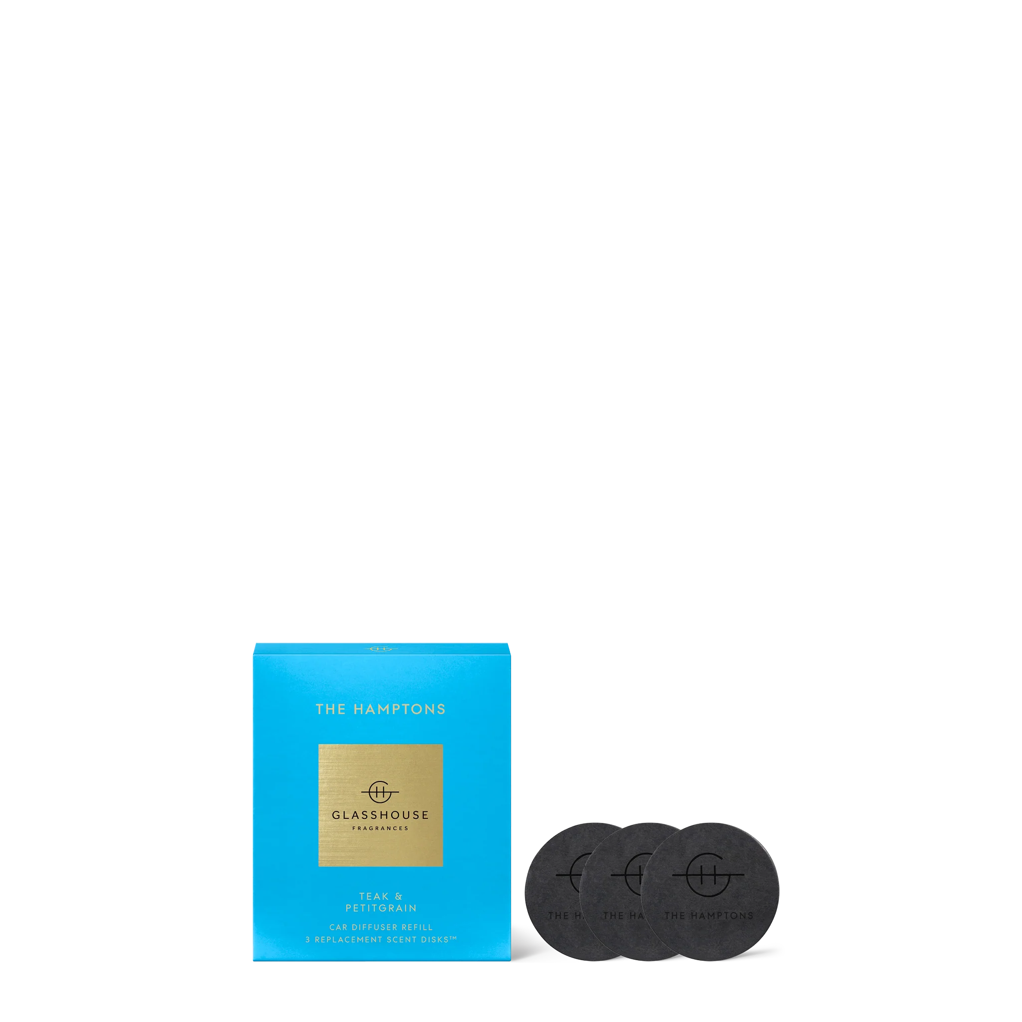 THE HAMPTONS | Teak & Petitgrain | Replacement Car Scent Disk