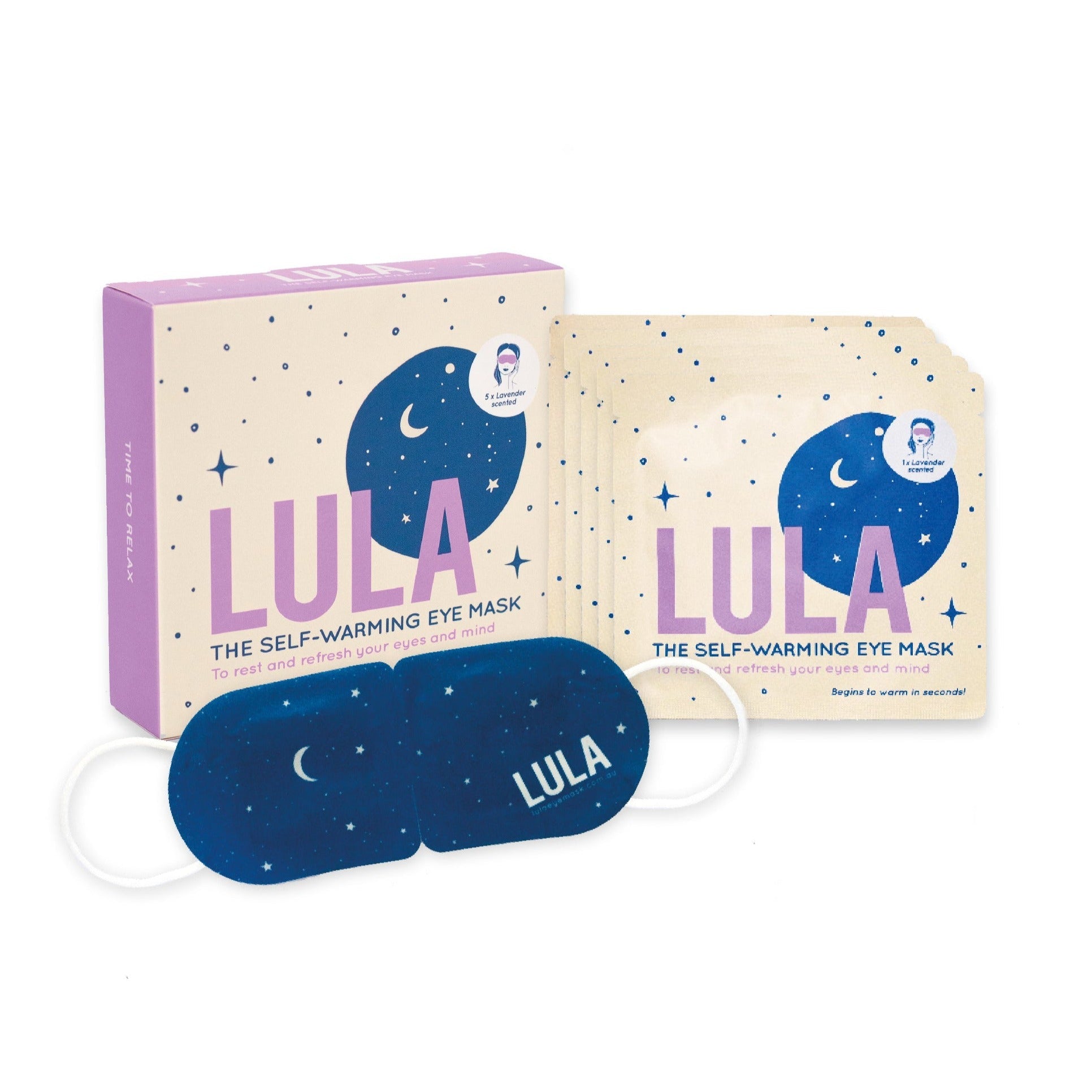 Lula Lavender eye mask group shot