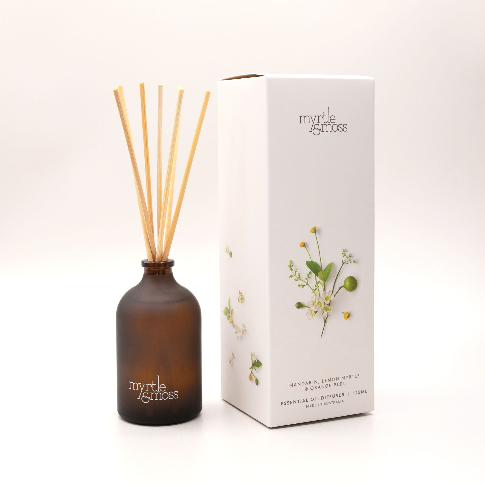Myrtle & Moss Essential Oil Diffuser Mandarin Lemon Myrtle Orange Peel angle