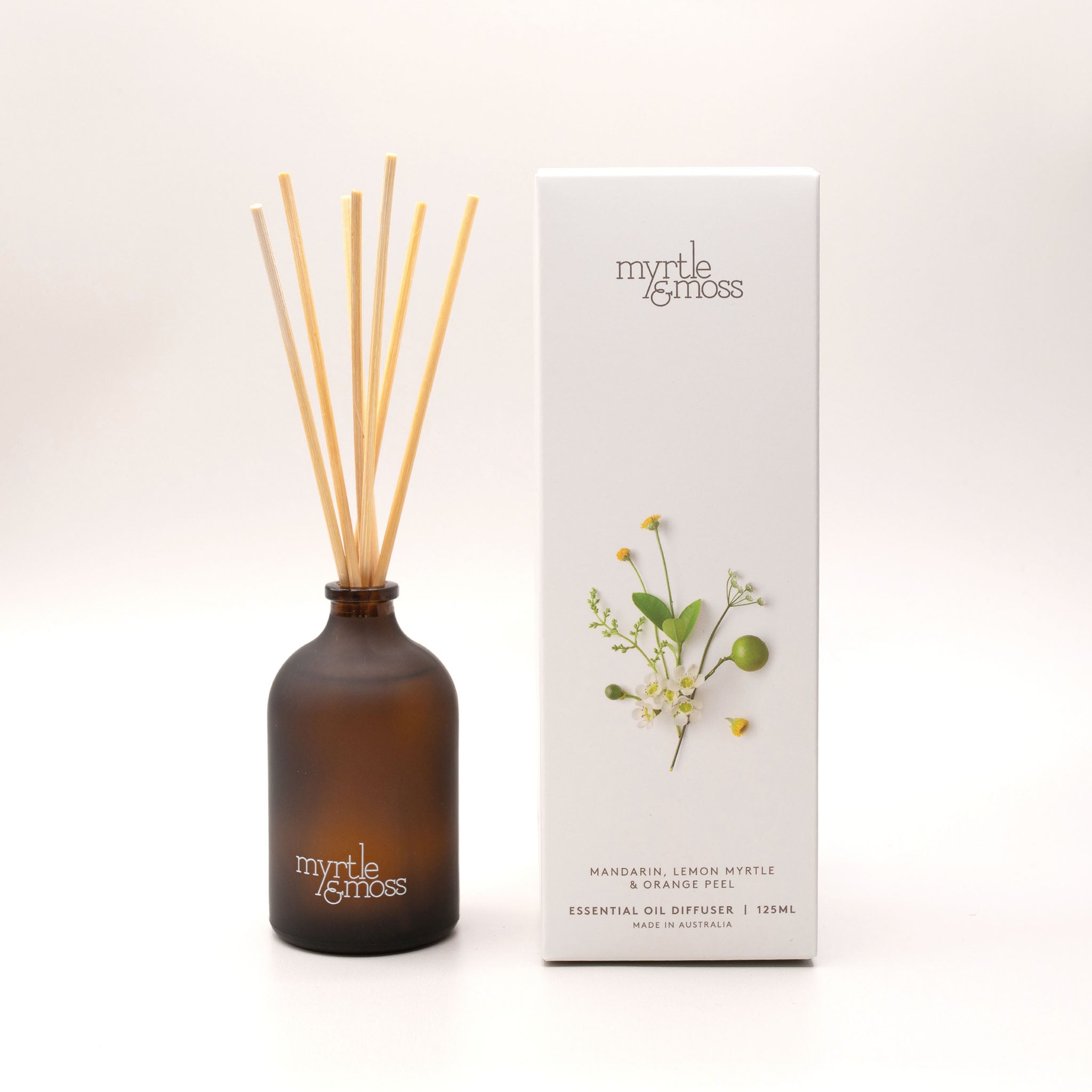 Myrtle & Moss Essential Oil Diffuser Mandarin Lemon Myrtle Orange Peel front