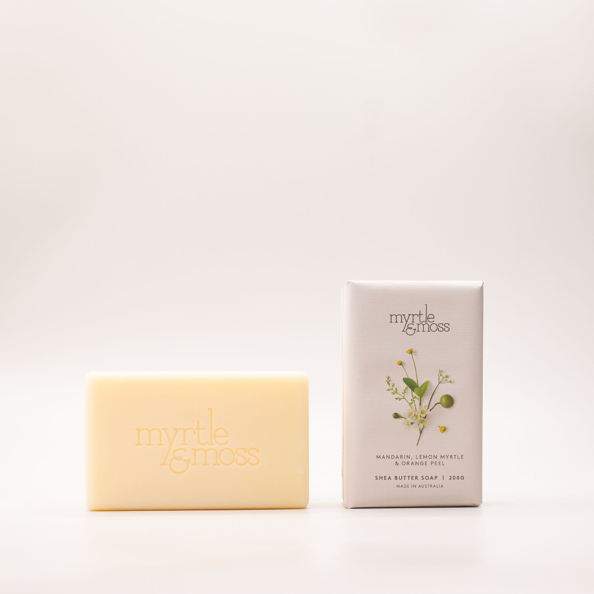 Myrtle & Moss Shea Butter Soap Mandarin Lemon Myrtle Orange Peel front