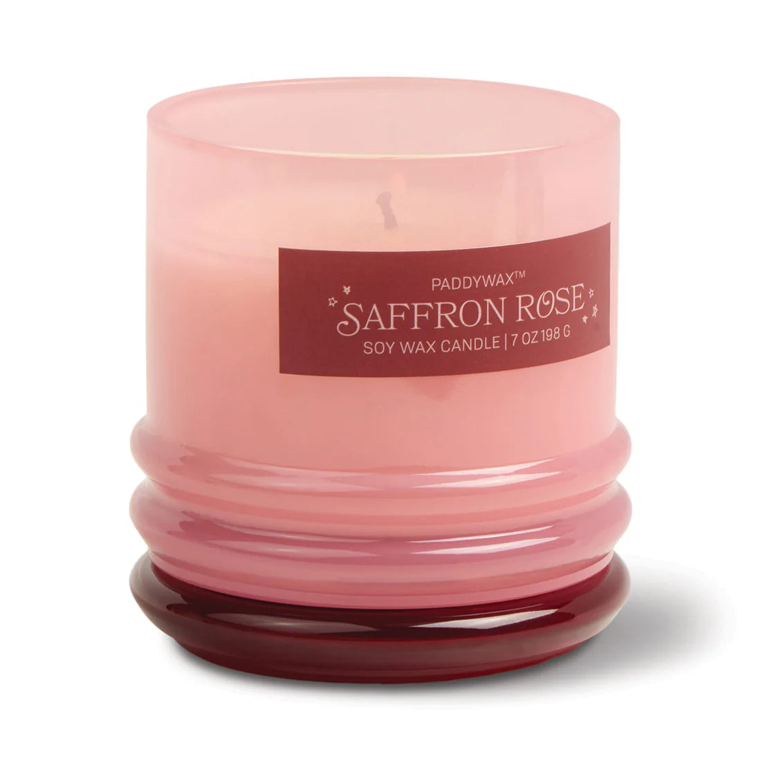 Saffron Rose Stacked Glass Candle 198g
