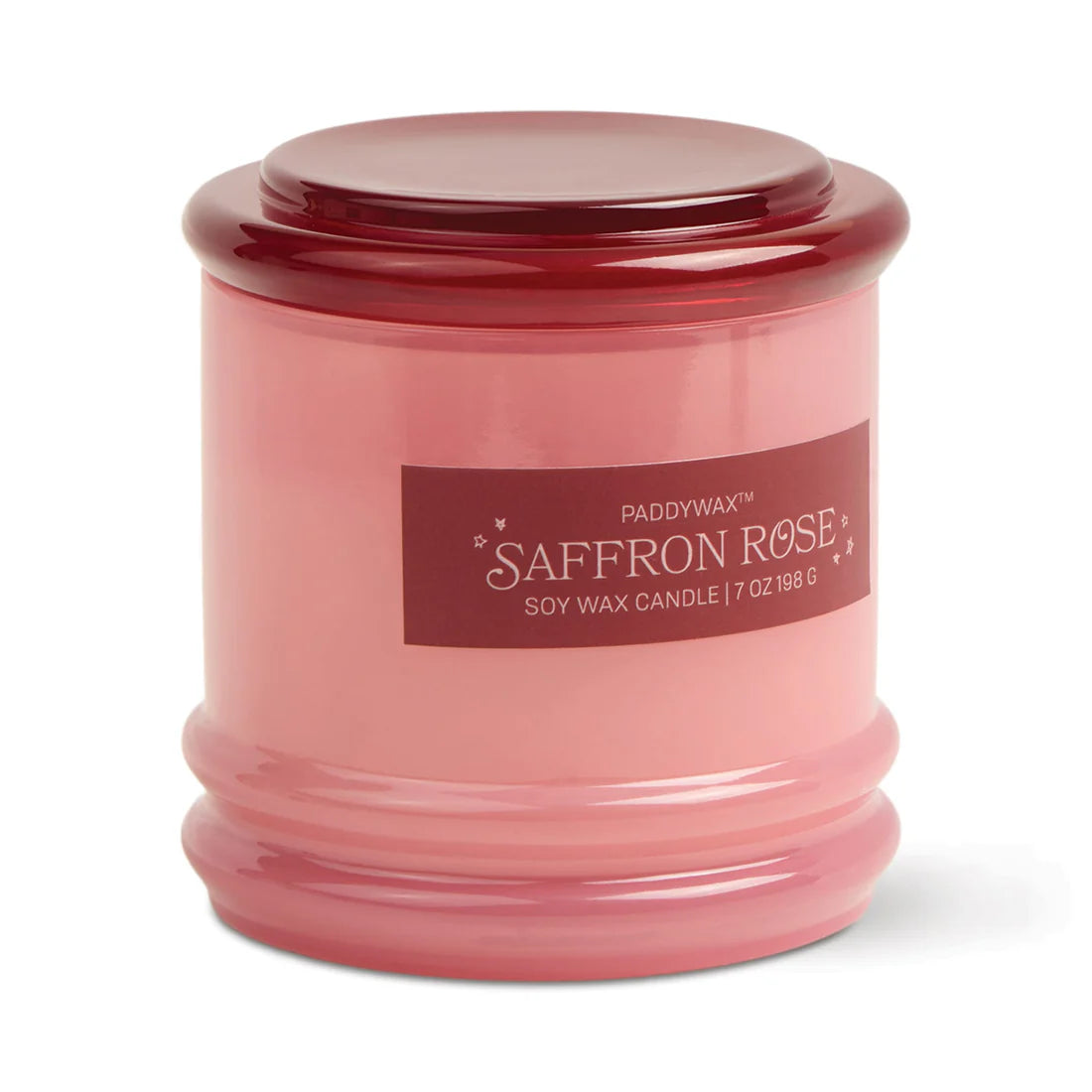 Saffron Rose Stacked Glass Candle 198g