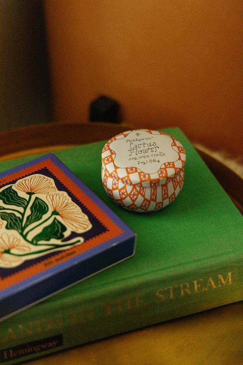 Cactus Flower Tulip Printed Tin Candle 56g