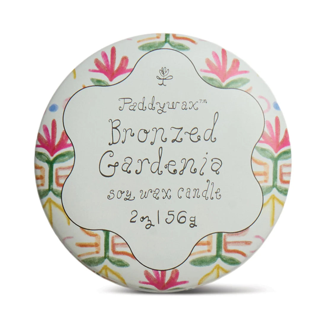 Bronzed Gardenia Tulip Printed Tin Candle 56g