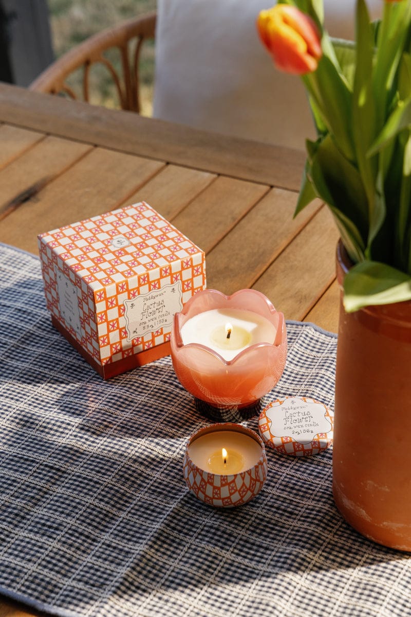 Cactus Flower Tulip Glass Candle 155g