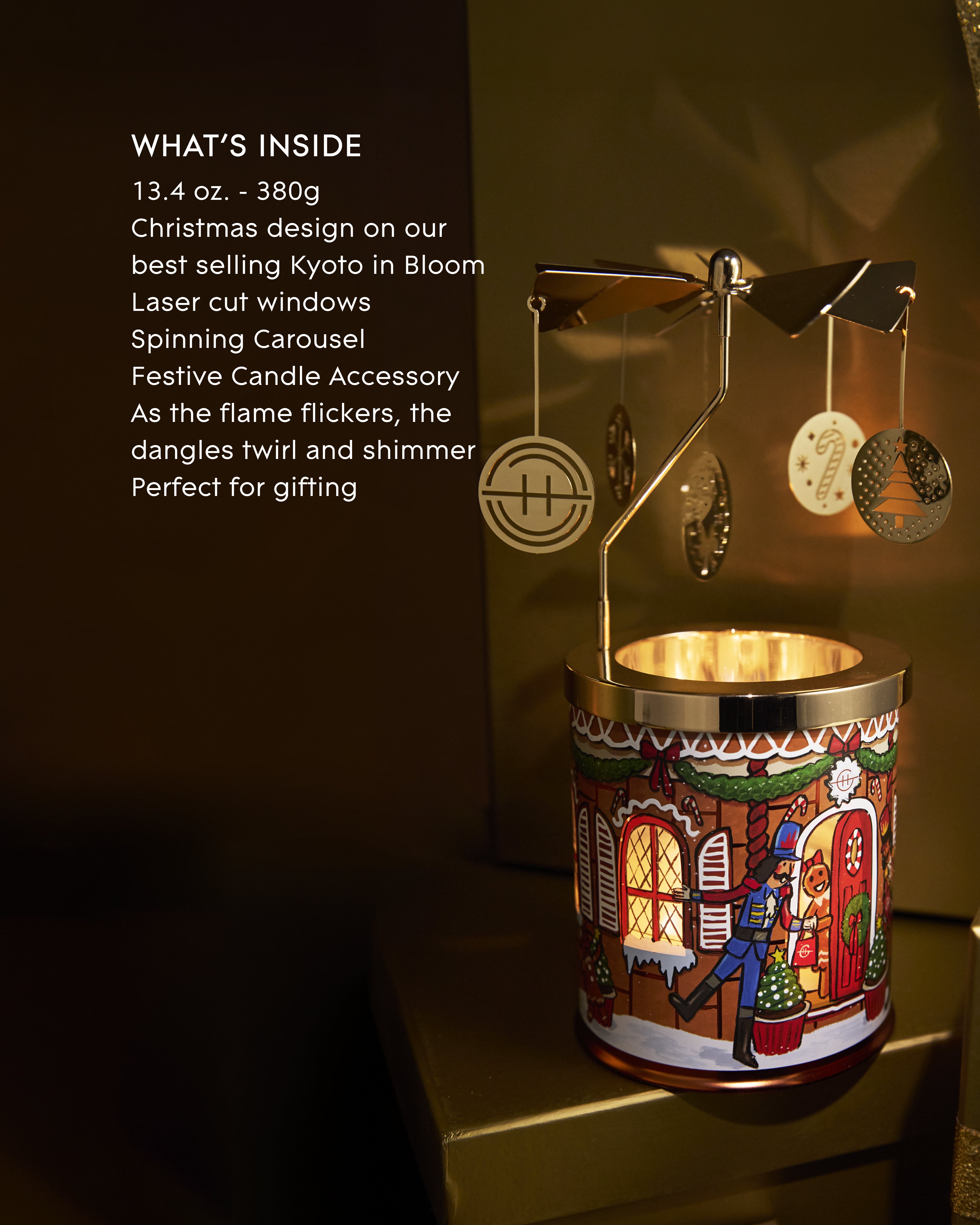 KYOTO IN BLOOM | 380g Candle & Spinning Carousel | Gift Set