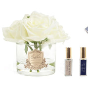 Perfumed Natural Touch 5 Roses | Clear & Gold Badge - Ivory White