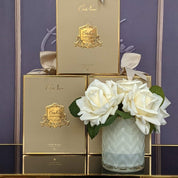 Herringbone Flower Cream - Champagne Roses