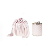 Herringbone Candle With Scarf - Pink Rose Lid - Pink