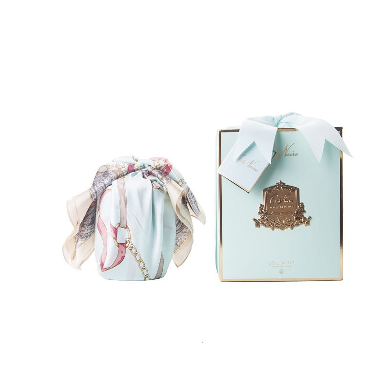 Herringbone Candle With Scarf - Butterfly Lid - Jade