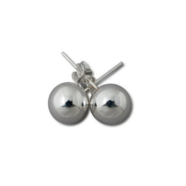 Ball Studs Earrings (Various Sizes) - Silver