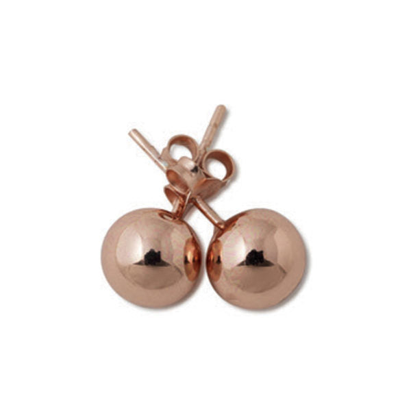 Ball Studs Earrings (Various Sizes) - Rose Gold