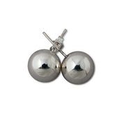 Ball Studs Earrings (Various Sizes) - Silver