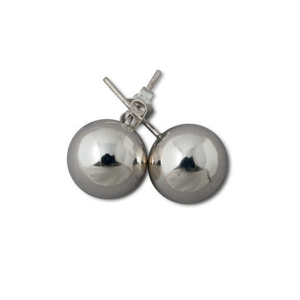 Ball Studs Earrings (Various Sizes) - Silver