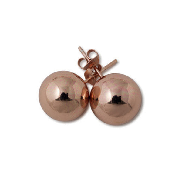 Ball Studs Earrings (Various Sizes) - Rose Gold