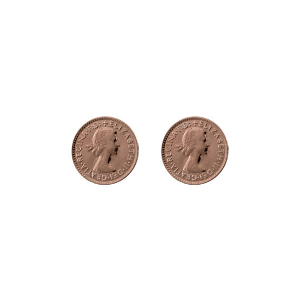 Threepence Studs Earrings - Rose Gold
